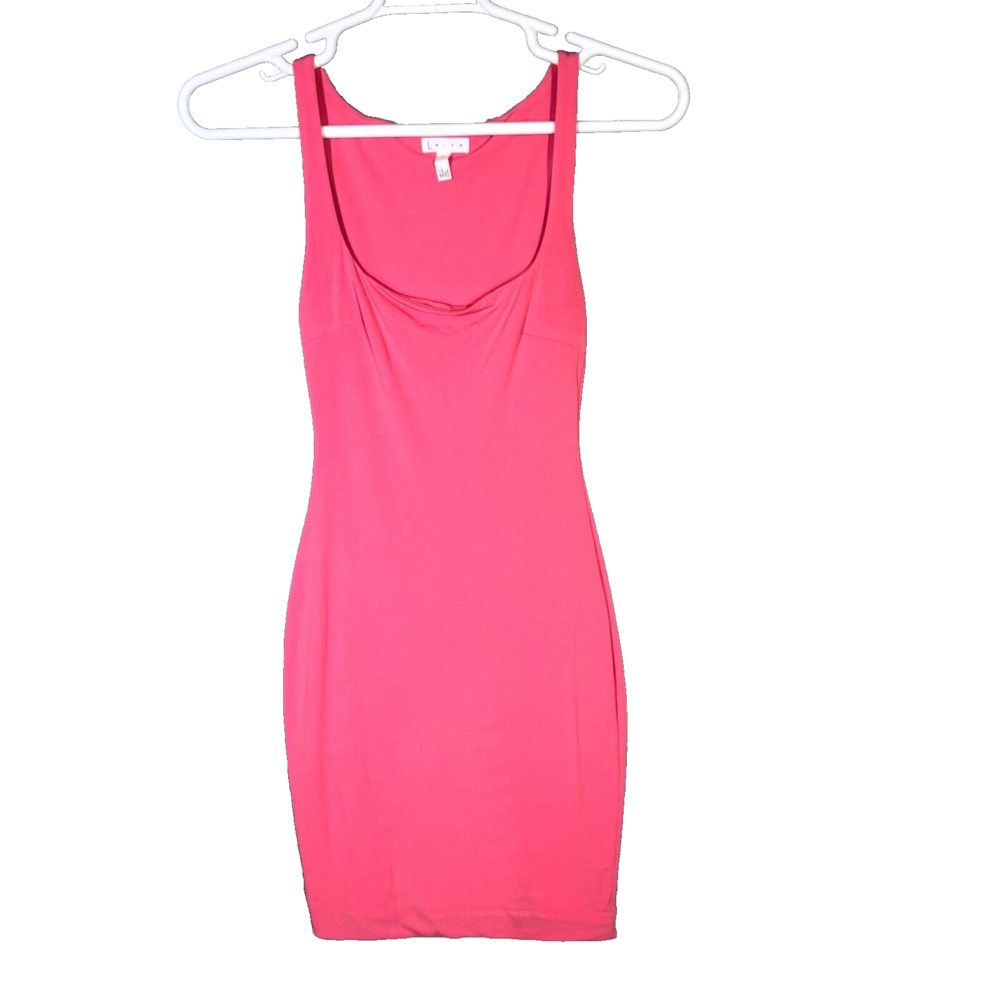Leith Womens Sheath Dress XS Pink Stretch Scoop Neck Wide Strap Pullover